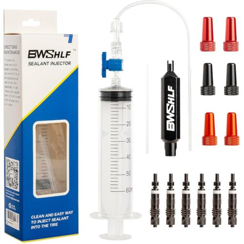 Tubeless Sealant Injector with Presta Valve Core Removal Tool, Tire Sealant Injector for Tubeless Tire Sealant Syringe for Mountain Bicycle Road Bike MTB