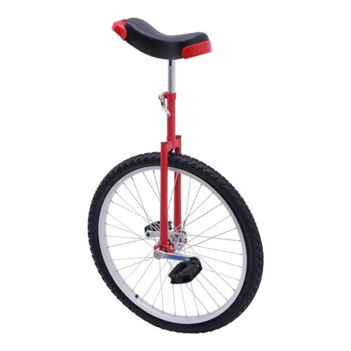 Unicycle, 24" Leak proof Tire Wheel Unicycle, Outdoor Adjustable Seat Height Sports Fitness Unicycle, Portable Thickened Steel Frame Balance Unicycle, With Saddle, For Office...