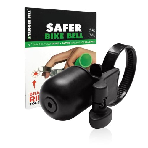 v6 - Ultimate Safer Bike Bell - Ring While Braking and Turning While in Full Control. Powerful Brass Bell fits All Bikes. Made in The UK