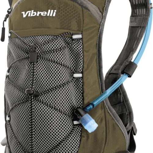 Vibrelli Hydration Pack & 2L Hydration Water Bladder - High Flow Bite Valve - Hydration Backpack with Storage - Lightweight Running Backpack, Cycling, Hiking, Ski for Men, Women...