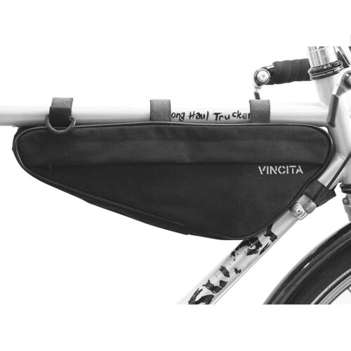 Vincita Bike Frame Bag - Black Bicycle Triangle Storage Bag With Shoulder Strap Under Top Tube For Road Bike Mountain Bike Cycling And Big Zipper Opening On Both Side - Bicycle...