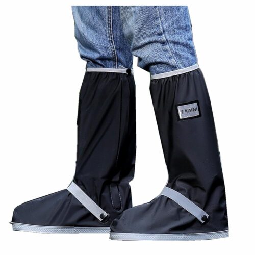 Waterproof Rain Boot Shoe Covers with Reflector,Anti-Snow Rain Gear Reusable Galoshes for Men and Women,Foldable Rain Boot with Zipper, Non-Slip