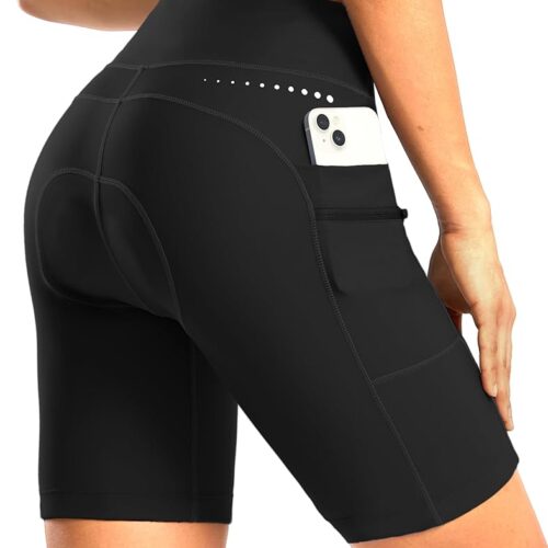 Women's 4D Padded Bike Shorts 5"/7" Riding Underwear Cycling Bicycle Road Biking Cycle Shorts for Women Zipper Pockets