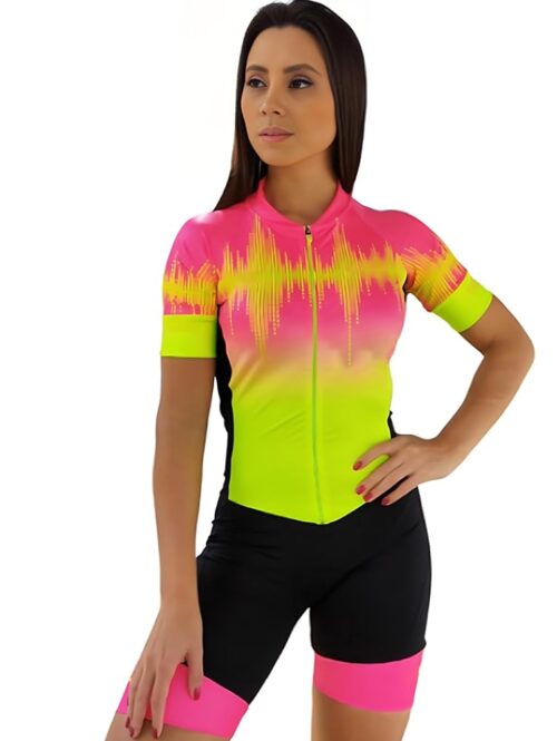 Women's Short Sleeve Female Cycling Suit Woman Jumpsuit Cycling Clothing