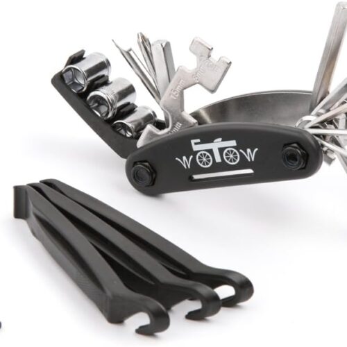 WOTOW Bike Repair Tool Kit, 16 in 1 Bicycle Multitool with Bike Tire Levers Hex Spoke Wrench, Multi Function Accessories Set for Road Mountain Bikes