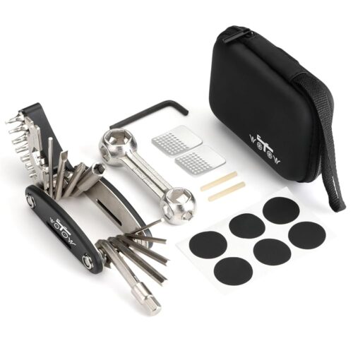 WOTOW Bike Repair Tool Kit - 21 in 1 Bicycle Multitool with Bone Wrench Portable Mountain Bike Tool Kit Riding Emergency Maintenance, Hex Key Wrench & Bike Tube Patch Kit & Tire...