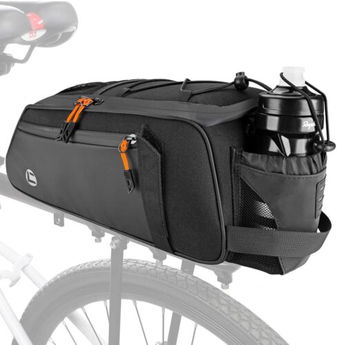 WOTOW Rear Bike Rack Bag - 8L Waterproof Bicycle Trunk Bag with Water Bottle Holder, Reflective Panniers Bike Bags for Bicycles Saddle Back Seat Storage Cargo Luggage Pouch...