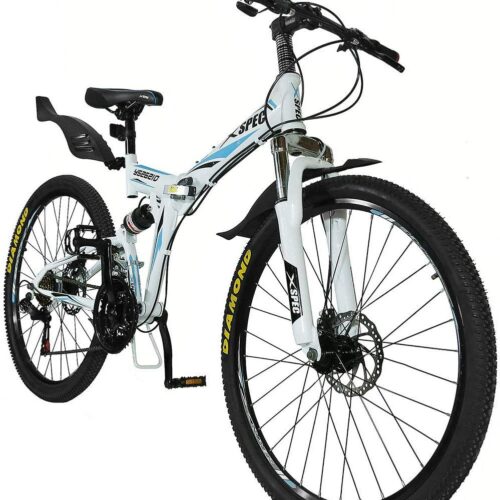 Xspec 26" 21 Speed Folding Mountain Bike Bicycle Trail Commuter for Adults