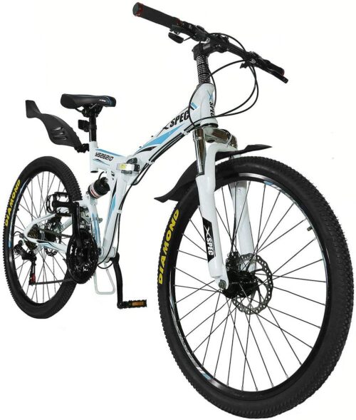 Xspec 26" 21 Speed Folding Mountain Bike Bicycle Trail Commuter for Adults