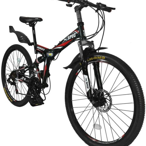 Xspec 26" 21 Speed Folding Mountain Bike Bicycle Trail Commuter for Adults