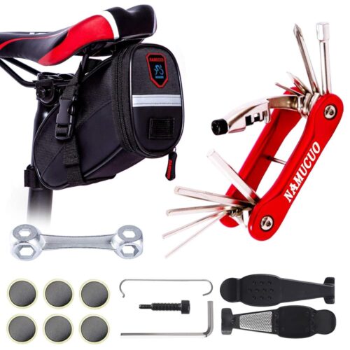 YBEKI Saddle Bag Bike Repair Tool Kits - Bicycle Tool Set with Bicycle Seat Packs and Bike Multi Function Tool Chain Tool Bike Tire Tool. 6 Month Warranty