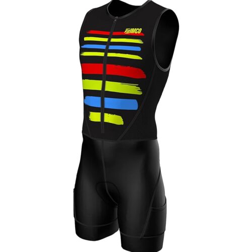 Zimco Elite Triathlon Suit Men Padded Triathlon Tri Suit Race Suit Swim Bike Run