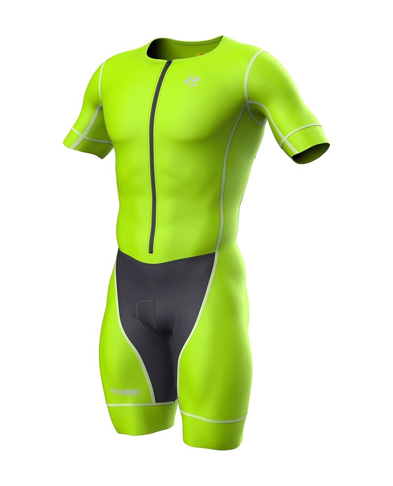 Zimco Triathlon Tri Suit - Men's Classic Short Sleeve Skinsuit Trisuit Racesuit Triathlon Aero Suit Swim Bike Run