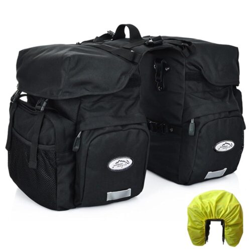 ZTZ Bike Bags for Bicycles Rear Rack, Waterproof Rear Bike Rack Bag with Rain Cover and Reflective Trim