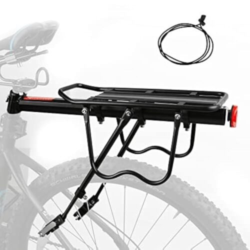 ZTZ Rear Bike Rack Aluminum Alloy Bike Rack for Back of Bike (110-165lbs Capacity)- Adjustable Quick Release Bicycle Cargo Rack, Easy Installation