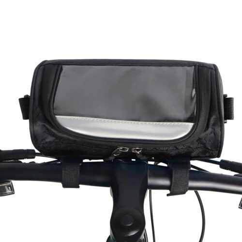 ZUKKA Bike Handlebar Bag,Adjustable and Removable Shoulder Strap Waterproof Bicycle Front Storage Bag with Transparent Pouch Touch Screen, Large-Capacity Cycling Front Pack